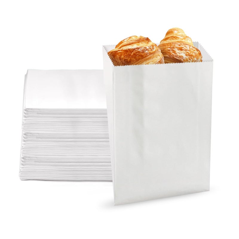 CulinWare Grease Resistant - Gusseted Paper Sandwich Bags - White (1000Pcs/Pack)(6 x 0,75 x 6,75) - Image 1